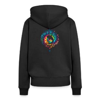 Requin-baleine Tie Dye - Sweat à capuche Premium bio Femme - noir - Dos - Julia (174cm)