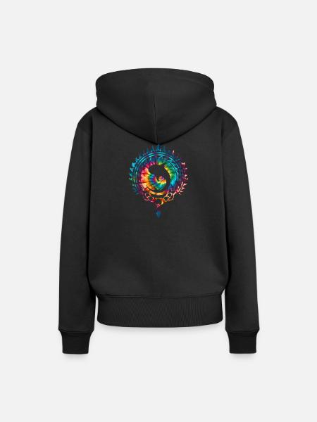 Walhai Tie Dye - Frauen Premium Bio Hoodie - Schwarz
