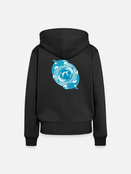 Tochter von Poseidon - Frauen Premium Bio Hoodie - Schwarz