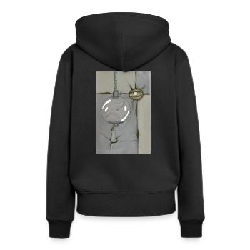 bubble bird - Sweat à capuche Premium bio Femme - noir - Dos - Julia (174cm)