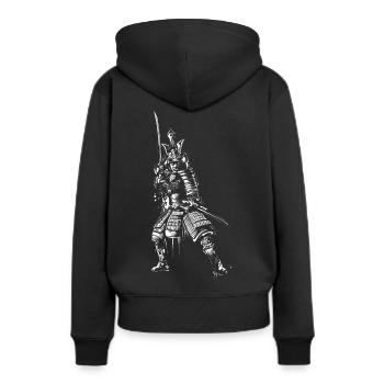 samouraï - Sweat à capuche Premium bio Femme - noir - Dos - Julia (174cm)