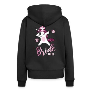 Braut Einhorn Dab JGA Junggesellinnenabschied 1 - Frauen Premium Bio Hoodie - Schwarz - Hinten - Julia (174cm)
