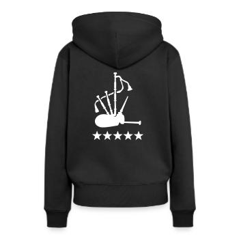 Dudelsack - Frauen Premium Bio Hoodie - Schwarz - Hinten - Julia (174cm)