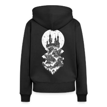 Château de Dracula - blanc - Sweat à capuche Premium bio Femme - noir - Dos - Julia (174cm)