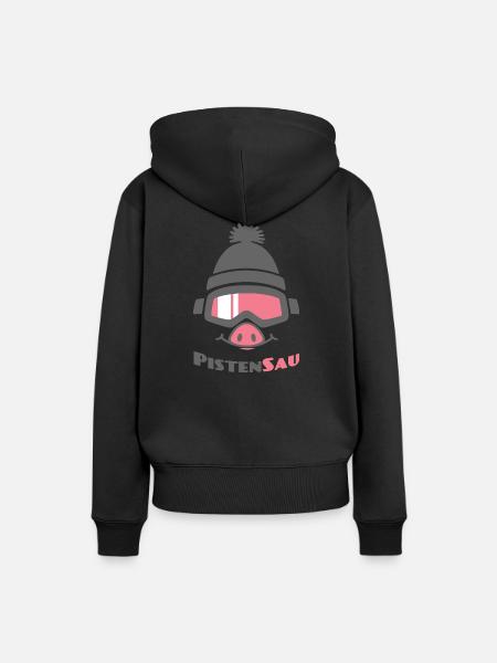 PistenSau (Rüssel-Edition) - Frauen Premium Bio Hoodie - Schwarz
