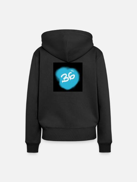36 - Frauen Premium Bio Hoodie - Schwarz