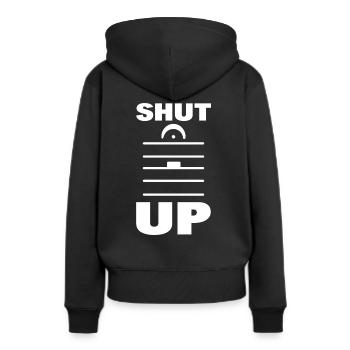 Shut Up Musikprofessor - Frauen Premium Bio Hoodie - Schwarz - Hinten - Julia (174cm)