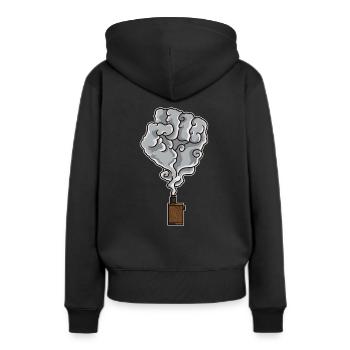 Vaping Fist Illustration | Cloud Chaser Unite Vape - Frauen Premium Bio Hoodie - Schwarz - Hinten - Julia (174cm)