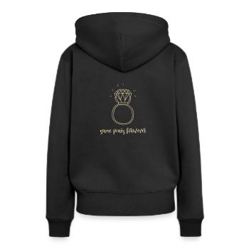 Same Penis Forever Ring Diamond Bachelorette - Women’s Premium Organic Hoodie - black - Back - Julia (174cm)