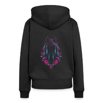 Horse and Flowers - Women’s Premium Organic Hoodie - black - Back - Julia (174cm)