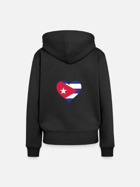 Ein Herz für Kuba - Frauen Premium Bio Hoodie - Schwarz