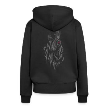 Viking Wolf - Fenrir howls to the gods - Women’s Premium Organic Hoodie - black - Back - Julia (174cm)