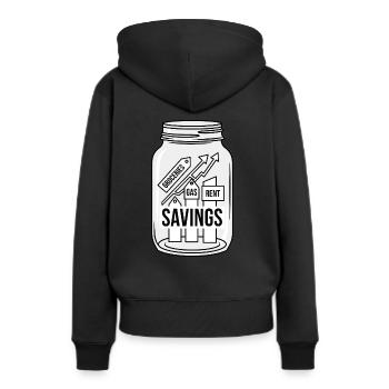 L’économie est un piège - Sweat à capuche Premium bio Femme - noir - Dos - Julia (174cm)