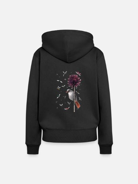 Vogel & Fliege - Frauen Premium Bio Hoodie - Schwarz