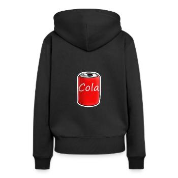 Canette de cola en rouge - Sweat à capuche Premium bio Femme - noir - Dos - Julia (174cm)