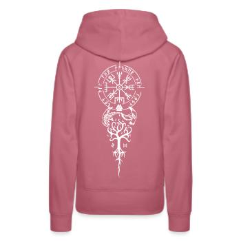 Viking Sign - Women’s Premium Organic Hoodie - mauve - Back - Isabella (175cm)