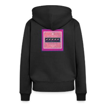 Surf Logo Wassersport Emblem - Frauen Premium Bio Hoodie - Schwarz - Hinten - Julia (174cm)