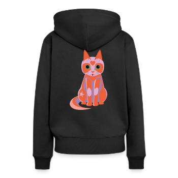 Kitty Lara - Sweat à capuche Premium bio Femme - noir - Dos - Julia (174cm)