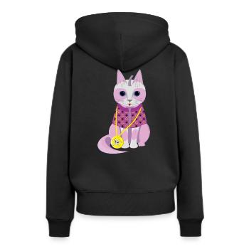 Kitty Lotta - Sweat à capuche Premium bio Femme - noir - Dos - Julia (174cm)