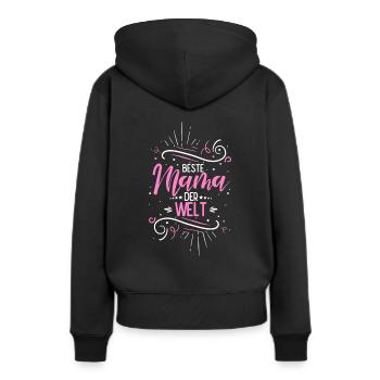 Mutter Muttertag Spruch Lieblingsmama Geschenk Mam - Frauen Premium Bio Hoodie - Schwarz - Hinten - Julia (174cm)