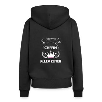 Beste Chefin aller Zeiten | Geschenk | Firma - Frauen Premium Bio Hoodie - Schwarz - Hinten - Julia (174cm)