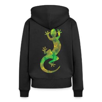 Camouflage de lézard - Sweat à capuche Premium bio Femme - noir - Dos - Julia (174cm)
