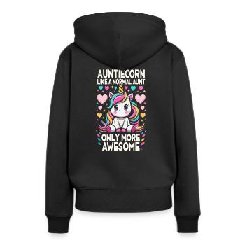 Tante, Tante, Licorne - Sweat à capuche Premium bio Femme - noir - Dos - Julia (174cm)