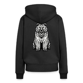 Polygone d’ours - Sweat à capuche Premium bio Femme - noir - Dos - Julia (174cm)