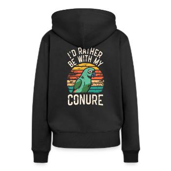 Perruche perruche - Sweat à capuche Premium bio Femme - noir - Dos - Julia (174cm)