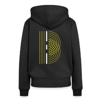 Physique double fente - Sweat à capuche Premium bio Femme - noir - Dos - Julia (174cm)