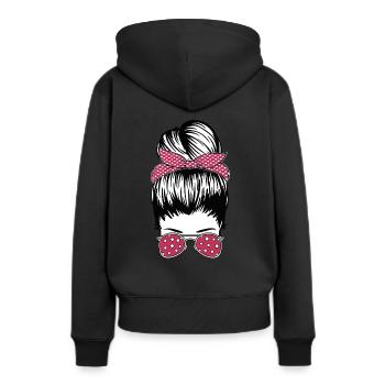 Retro Rockabilly Girl Geschenk - Frauen Premium Bio Hoodie - Schwarz - Hinten - Julia (174cm)