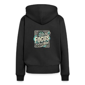 Konzentration - alles im Kopf - Frauen Premium Bio Hoodie - Schwarz - Hinten - Julia (174cm)