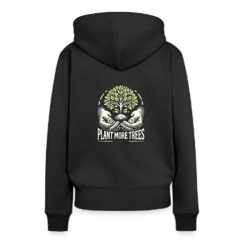 Mehr Bäume pflanzen - Frauen Premium Bio Hoodie - Schwarz - Hinten - Julia (174cm)