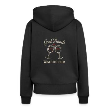 Gute Freunde trinken zusammen - Frauen Premium Bio Hoodie - Schwarz - Hinten - Julia (174cm)