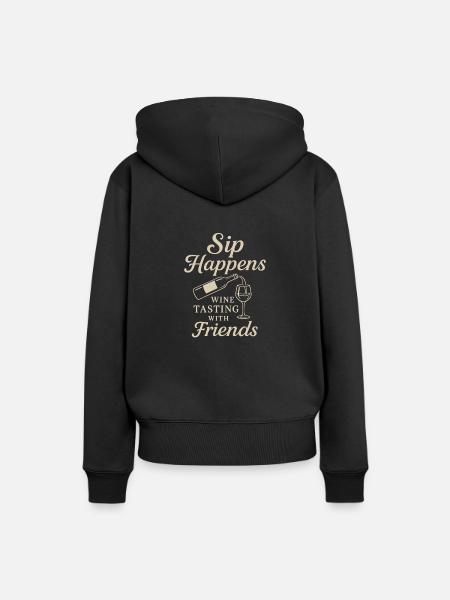 Freunde der Weinverkostung - Frauen Premium Bio Hoodie - Schwarz