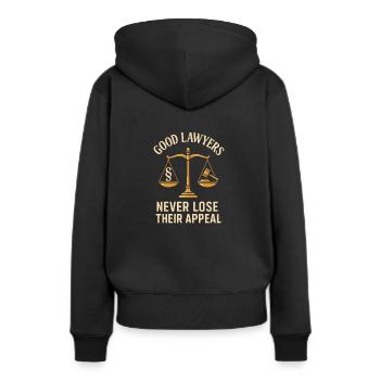 Gute Anwälte verlieren nie ihre Anziehungskraft - Frauen Premium Bio Hoodie - Schwarz - Hinten - Julia (174cm)