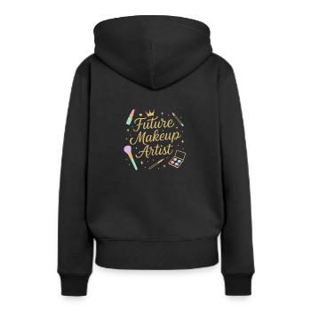 Zukünftiger Make-up Artist - Frauen Premium Bio Hoodie - Schwarz - Hinten - Julia (174cm)