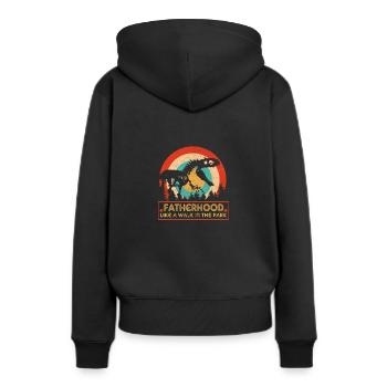 Fatherhood Like A Walk In The Park Vintage Father - Frauen Premium Bio Hoodie - Schwarz - Hinten - Julia (174cm)