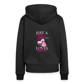 Horse Girl Horses love - Women’s Premium Organic Hoodie - black - Back - Julia (174cm)