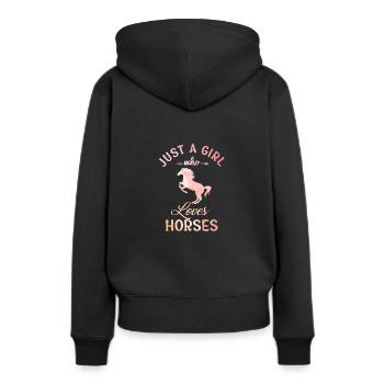 Horse Girl Horses love - Women’s Premium Organic Hoodie - black - Back - Julia (174cm)