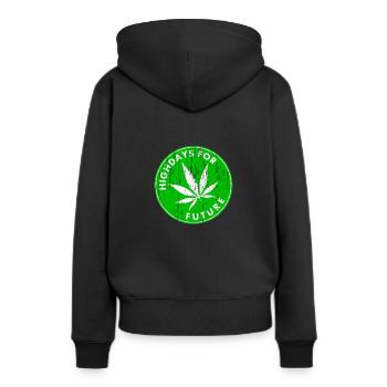 Highdays for Future Kiffer Climat Chemise de protestation - Sweat à capuche Premium bio Femme - noir - Dos - Julia (174cm)