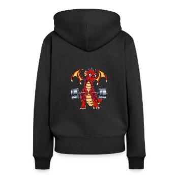 Dragon Deadlift - Sweat à capuche Premium bio Femme - noir - Dos - Julia (174cm)