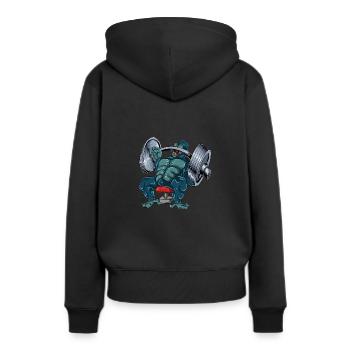 Développé couché Gorilla Monkey - Sweat à capuche Premium bio Femme - noir - Dos - Julia (174cm)