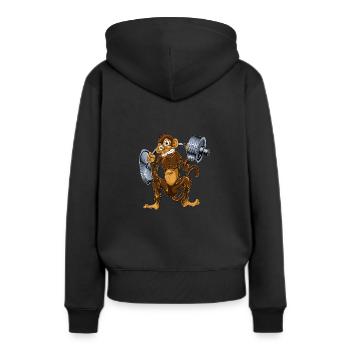 Squat de singe - Sweat à capuche Premium bio Femme - noir - Dos - Julia (174cm)