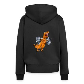 Tyrannosaure Squat - Sweat à capuche Premium bio Femme - noir - Dos - Julia (174cm)