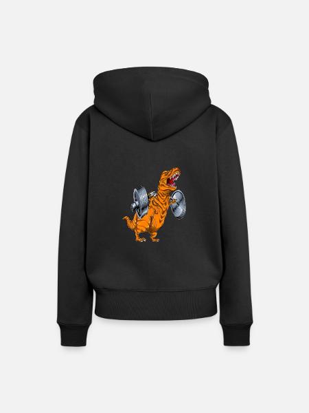Tyrannosaurus Squat - Frauen Premium Bio Hoodie - Schwarz