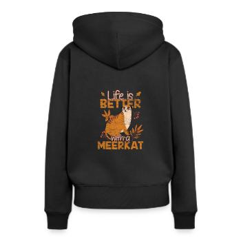 mangouste - Sweat à capuche Premium bio Femme - noir - Dos - Julia (174cm)