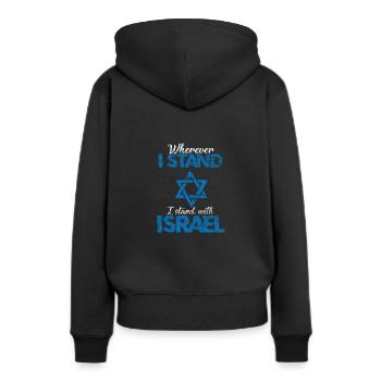 Israël Judaïsme Krav Maga - Sweat à capuche Premium bio Femme - noir - Dos - Julia (174cm)