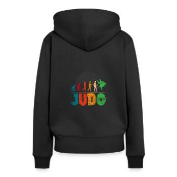 Judo - Frauen Premium Bio Hoodie - Schwarz - Hinten - Julia (174cm)