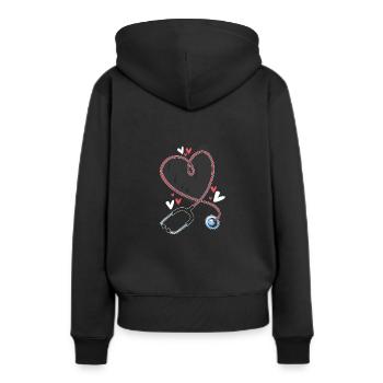 stéthoscope - Sweat à capuche Premium bio Femme - noir - Dos - Julia (174cm)